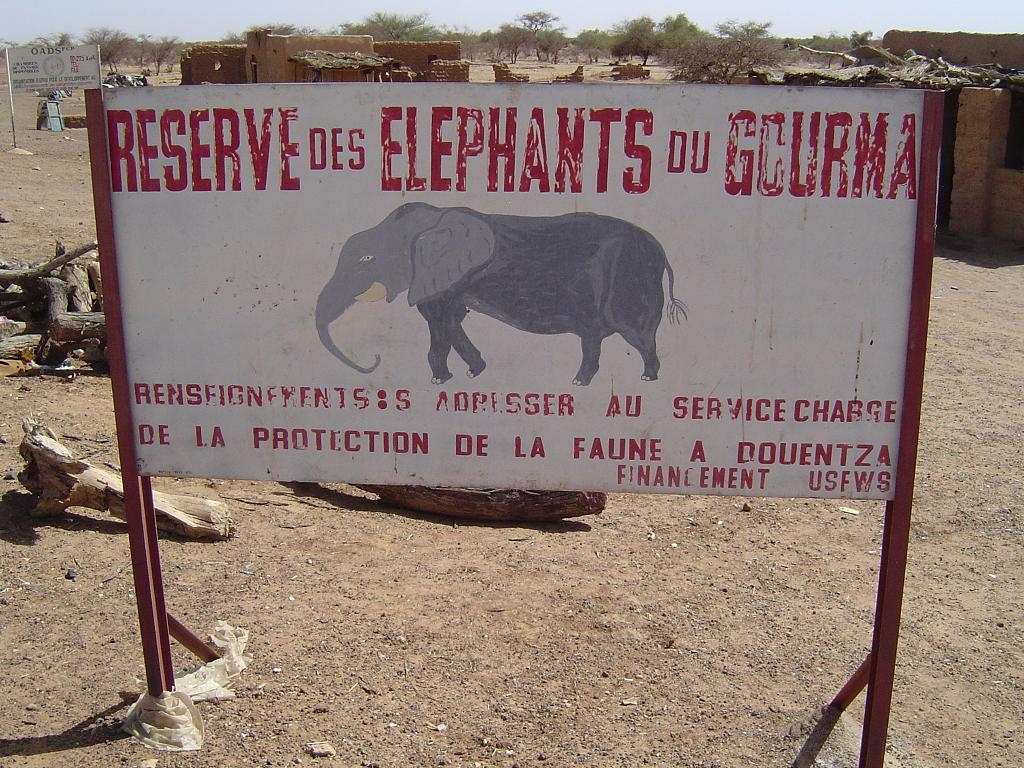 A Sign at the Entrance to the Elephant Reserve